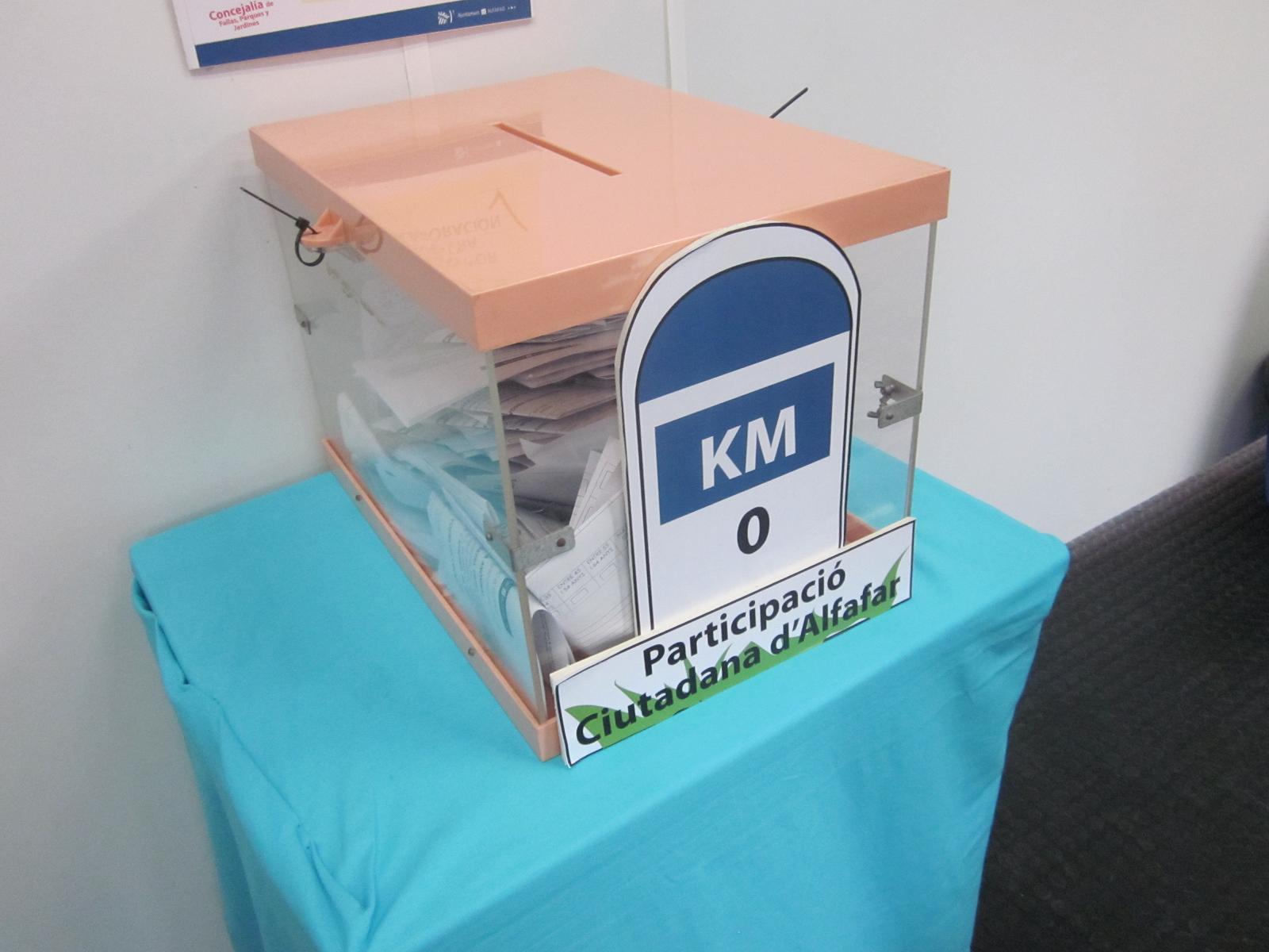urna municipal “Km 0” Alfafar y la urna de Participación Ciudadana