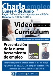 charla-busqueda-empleo-alfafar utilidad del videocurrículum y presentación de Mycvbook