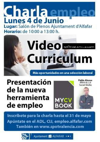 charla-busqueda-empleo-alfafar utilidad del videocurrículum y presentación de Mycvbook