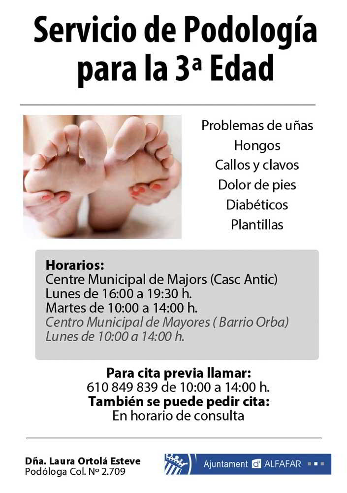 podologa-alfafar Servicio Municipal de Podología Alfafar