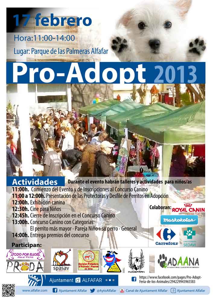 cartel_adop_perritos-alfafar-2013 Cartel de la segunda edición del evento Pro-Adopt 2013 en Alfafar