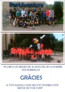 Viaje fin de curso IES 25 abril de Alfafar