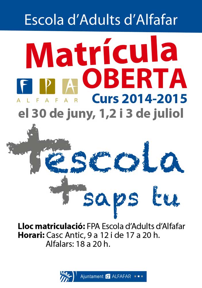 matricula_EPA EPA de Alfafar