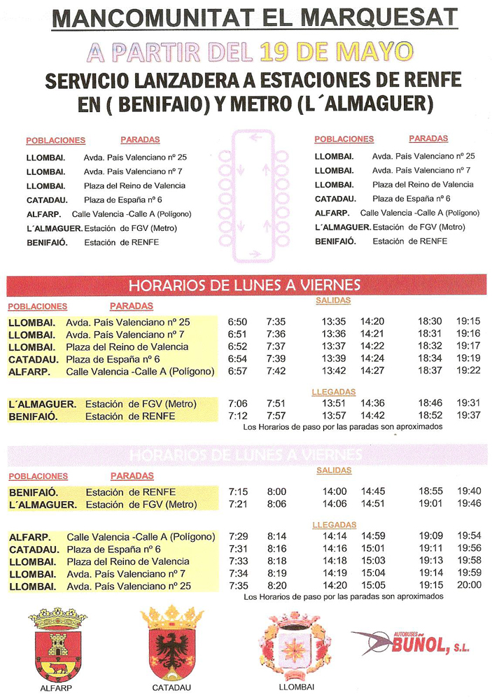 lanzadera a Benifaió