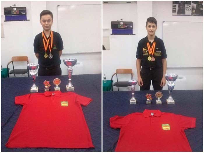 CAMPEONES DE ESPAÑA SUB 15 LIBRE Y TRES BANDAS